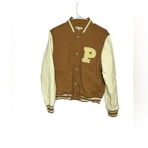 Pacsun relaxed varsity style baseball jacket with back print size XS/S